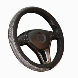  Оплетка - на руль со стразами (black/white)(131964) 