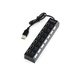  Концентратор USB2.0 Gembird UHB-U2P7-02, 7 портов, питание, блистер 
