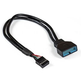  Кабель-переходник ExeGate EX-CC-U3U2-0.3 EX284940RUS USB 2.0-USB 3.0 9pin/19pin 0,3м 