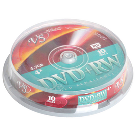  Диск DVD+RW VS (VSDVDPRWCB1001) 4.7 Gb, 4x, Cake Box (10), (10/200) 