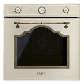  Духовой шкаф Smeg SF67C1PO многофункциональный 60см, 6 функций, кремовый, фурнитура латунная 
