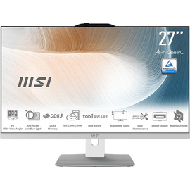  Моноблок MSI Modern AM272P 1MA-1469XRU (9S6-AF8242-1469) Full HD Core 5 120U 16Gb SSD500Gb Graphics без ОС GbitEth WiFi BT клавиатура мышь Cam белый 