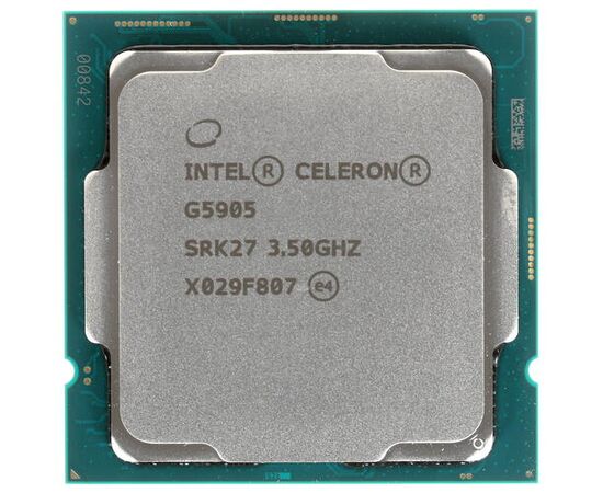  CPU s1200 Intel Celeron G5905 tray (CM8070104292115 S RK27) (3.5Ghz/4Mb, Comet Lake, 2C/2T, GPU: UHD 610, L3:4MB, 14nm, DDR4-2666(128GB), PC4-21300) 