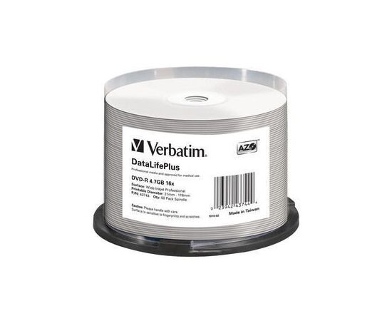  Диск DVD-R Verbatim 4.7Gb 16x Data Life (50шт) (43791) 