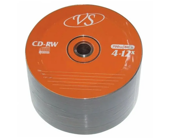  Диск CD-RW VS (VSCDRWB5003) 700 Mb, 12x, Bulk (50), (50/600) 