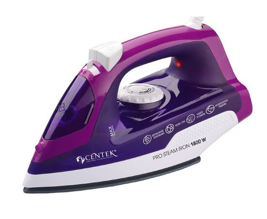  Утюг Centek СТ-2348 violet (фиолет) 1800Вт керамическая подошва. паровой удар. самоочистка. 200мл 