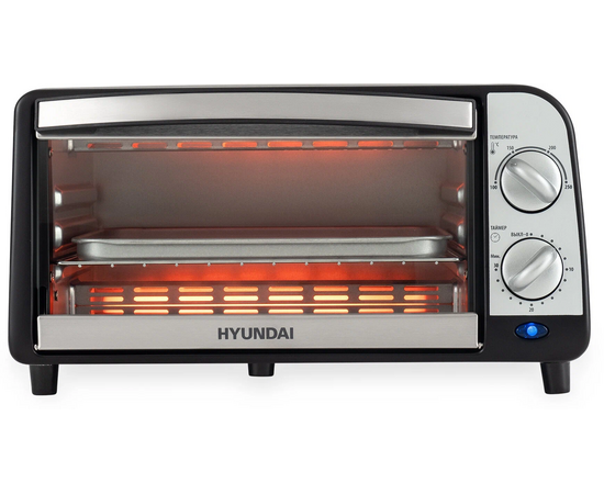  Мини-печь Hyundai MIO-HY071 9л. серебристый/черный 