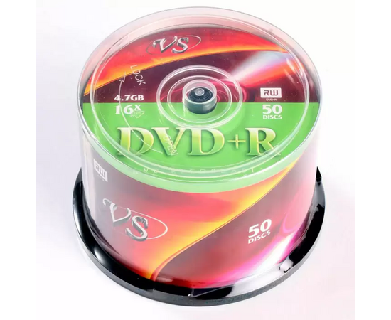  Диск DVD+R VS (VSDVDPRCB5001) 4.7 Gb, 16x, Cake Box (50), (50/250) 