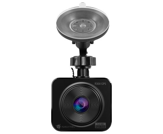  DVR Navitel R300 GPS, 1920x1080p/30 fps, 140°, MOV (H.264), LCD 2", GPS, G-sensor, микрофон, USB, microSD (до 64 GB), акб 120мАч, MSC8336, GC2053 