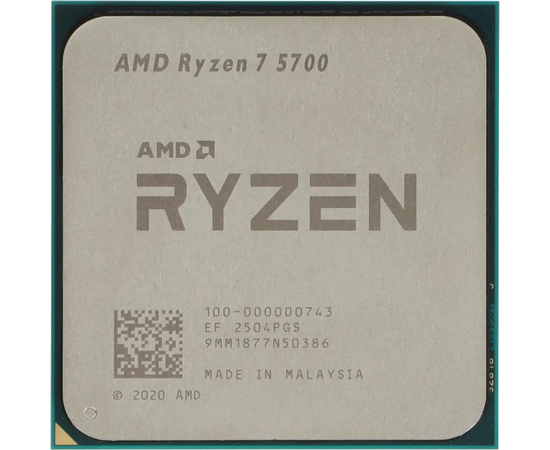  Процессор AMD Ryzen 7 5700 Tray (100-000000743) (AM4, 3.7GHz up to 4.6GHz/8x512Kb+16Mb, 8C/16T, 7nm, 65W 