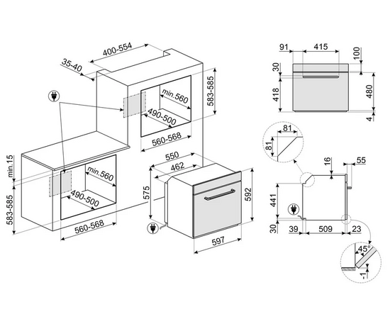 Духовой шкаф Smeg SF6905P1 
