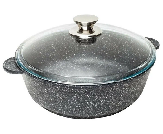  Жаровня VICTORIA Гранит АЛА 280 (G1028G) 4,5л., черн. с бел.крапинками 