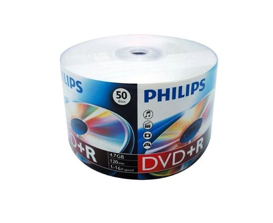 Диск DVD+R Philips DR416U50F/97 4.7Gb, 16x, Bulk (50), Printable (50/600) 
