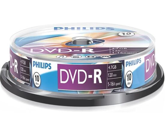  Диск DVD-R Philips DM4S6B10F/97 4.7Gb, 16x, Cake Box (10) 
