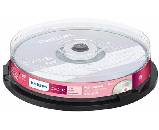  Диск DVD-R Philips DM4S6B10F/97 4.7Gb, 16x, Cake Box (10) 