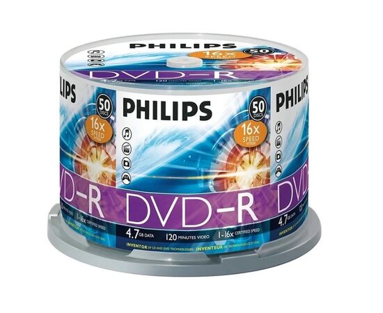  Диск DVD-R Philips DM4S6B50F/97 4.7Gb, 16x, Cake Box (50) 