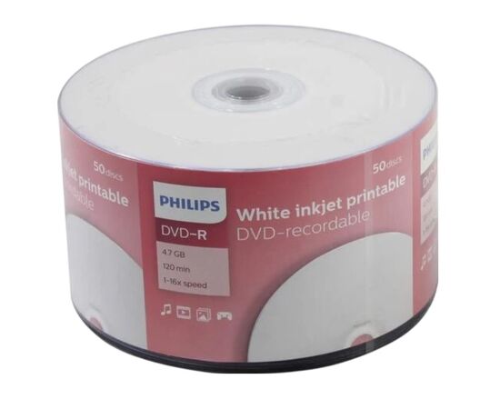  Диск DVD-R Philips DM4I6U50F/97 4.7Gb, 16x, Bulk (50), Printable 