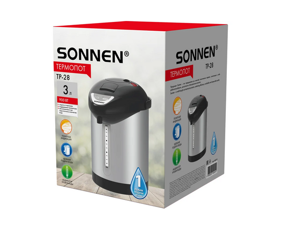  Термопот SONNEN TP-28 черный/серебро 