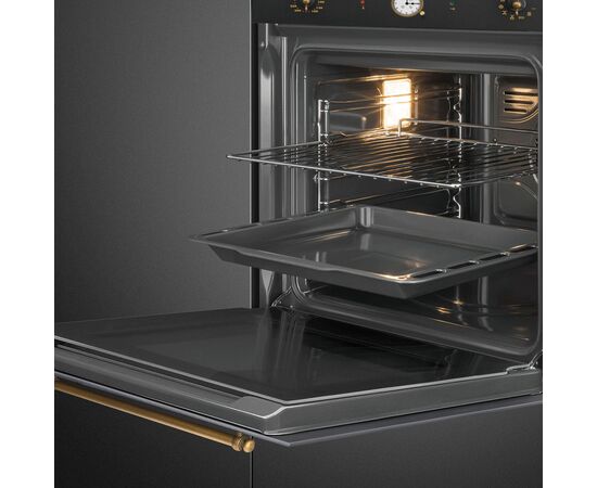  Духовой шкаф SMEG SFP68C1TAO 60см, Coloniale, 50-260 градусов, часы/таймер, галогенная подсветка, 9 режимов 