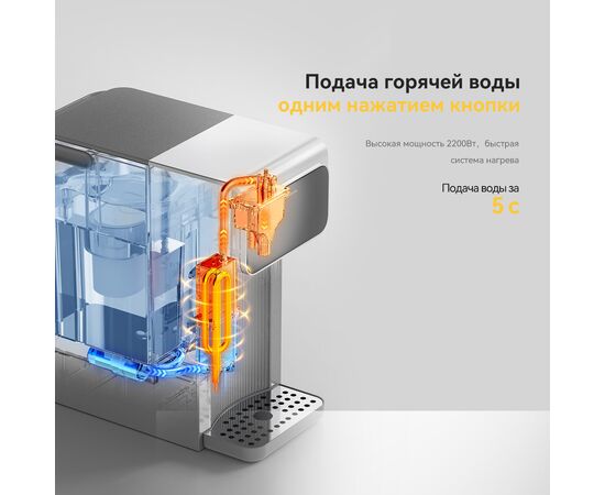  Термопот DEERMA DEM-SH37W 1100 Вт, 6.5 л, пластик, металл, серый 