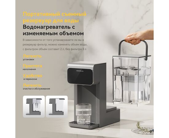  Термопот DEERMA DEM-SH37W 1100 Вт, 6.5 л, пластик, металл, серый 