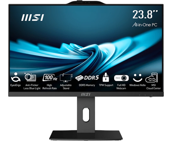  Моноблок MSI Pro AP242P 14M-653RU (9S6-AE0621-838) 23.8" Full HD, Intel Core i5 14400, 16ГБ DDR5, 512ГБ SSD, Windows 11 Professional, черный 